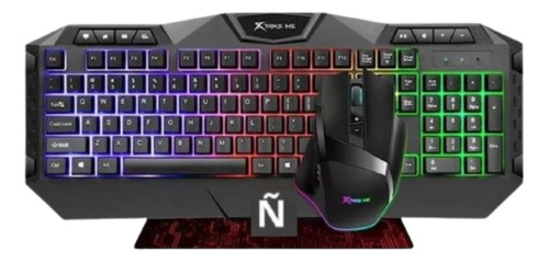 Combo Gamer 3en1 Xtrike Me Teclado Mouse Pad Pc Gaming Juego