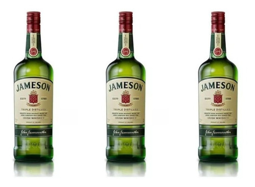 Irish Whiskey Jameson Triple Distilled X700 Ml X 3 Unidades