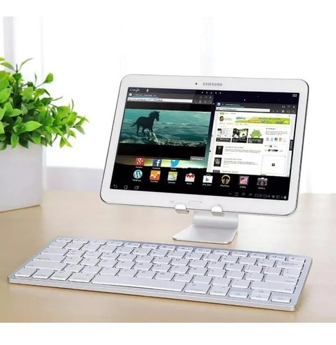 Imagen 2 de 5 de Teclado Inalambrico Bluetooth Para iPad Tablet Smartphone Pc