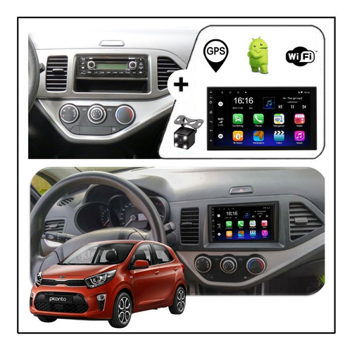 Radio Multimedia Android Gps + Marco Adaptador Kia Picanto