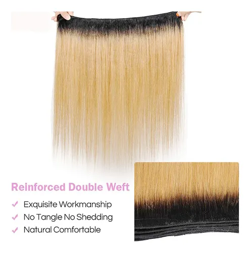 Muaowig Extensiones De Cabello Humano 1b/27, Lacio, Tono Rem
