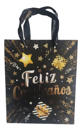 Bolsa regalo grande 26x32 feliz cumpleaños pastel-m12