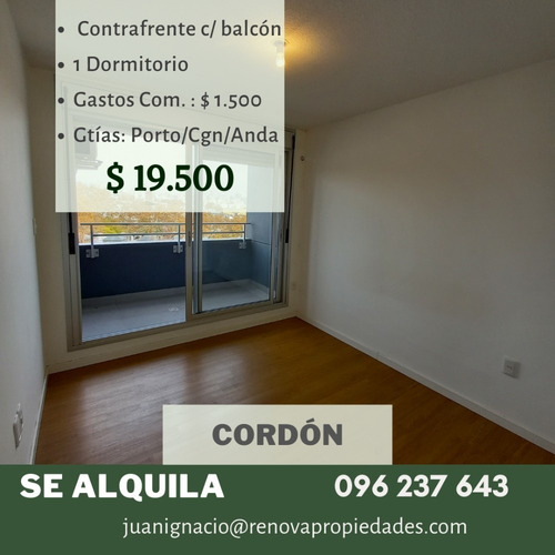Alquiler Apartamento 1 Dormitorio Cordón Montevideo I