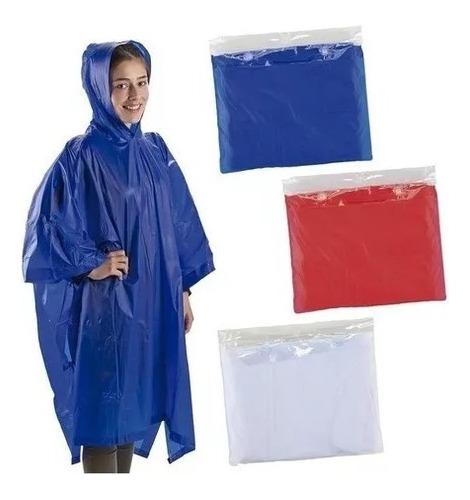 Capas Poncho Niños Unisex En Pvc Capota Protección Lluvia 