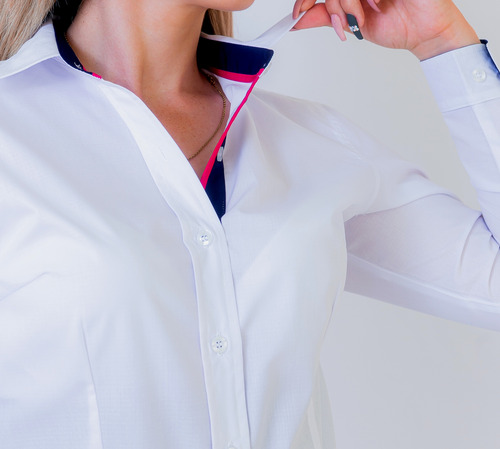 Blusa Mujer Moda Modelo Pique Glow Blanco - Blue Stone