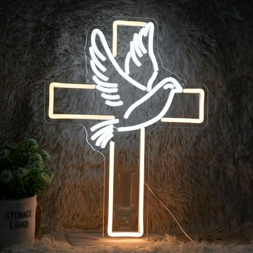 Señal De Neón De Cruz Easter Compatible Con Decoración De Pa