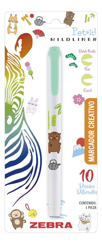 Marcador Arte Mildliner Pet It Tinta Permanente Doble Punta Color Verde Menta