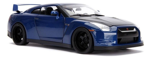 Coche Nissan con figuras de Rápido y Furioso con luz 1:18 Jada Color Azul