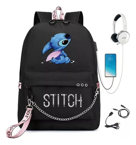 Mochila Casual De Tela Oxford Del Mismo Estilo Lilo And Stit Color Fourteen