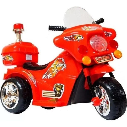 Mini Moto Elétrica Infantil Triciclo Policial Importway Verm