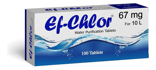Efchlor Tabletas De Purificación Agua Potable 67 Mg