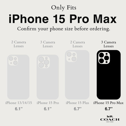 Capa Para iPhone 15 Pro Max Coach Signature Ombre Deep Fores