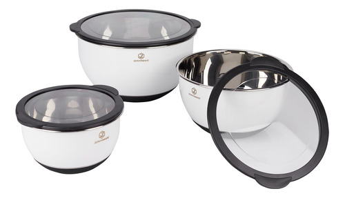 Set De Cocina 3 Bowls Con Tapa Herméticos Ideales