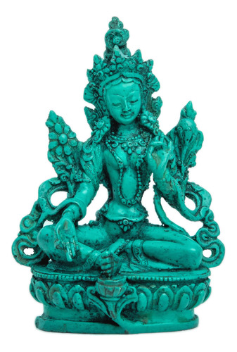 Himalayan Bazaar Estatua De Tara Verde Alter Decor Figura De
