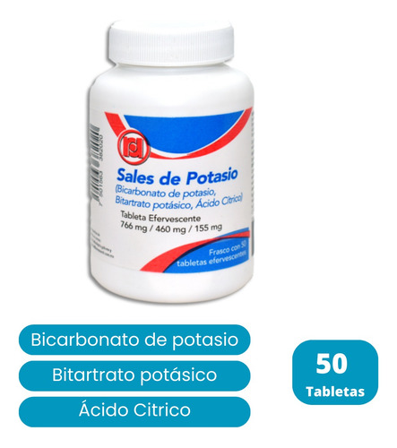 Sales De Potasio Frasco Con 60 Tabletas Efervescentes