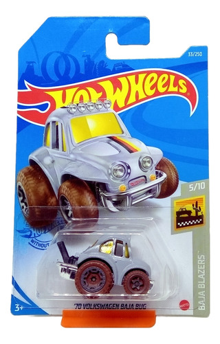 Miniatura Fusca Cinza Volkswagen Baja Bug Tooned Hot Wheels