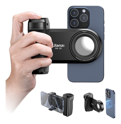 Suporte De Celular Com Grip Bluetooth Magnetico Ulanzi Ma35 Cor Preto
