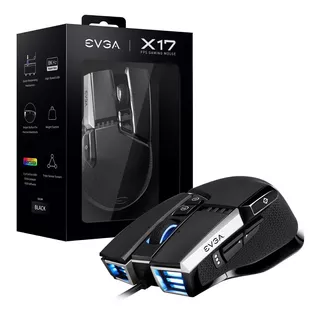 Mouse Gamer Evga X17 Gaming Black 1600opdi 10 Botones 8k Rgb
