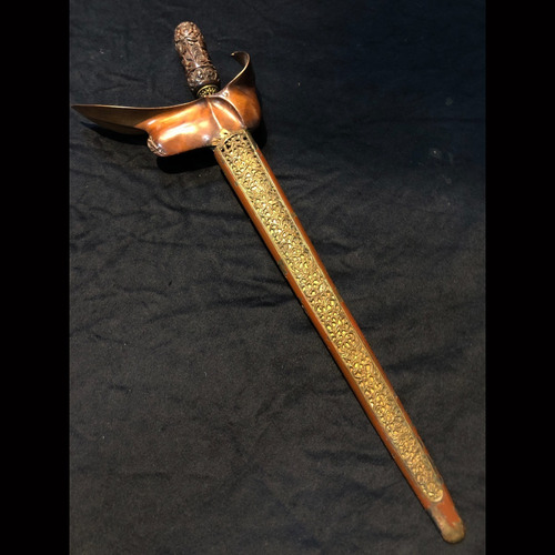 Antiguo Cuchillo Kris Malayo 1850 Madera Y Hierro A326