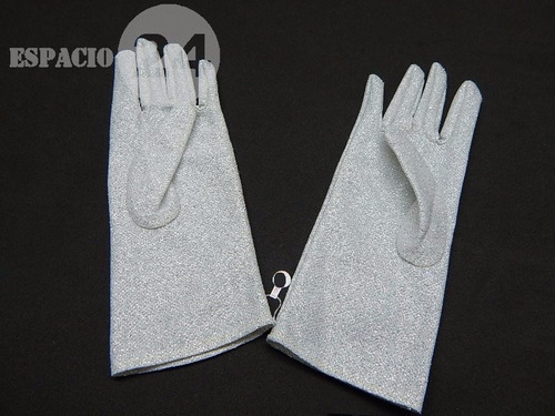 Guantes Nuevos Para Dama Color Gris Lurex Plateado Talle 7/8