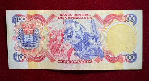Billete 100 Bolívares Venezuela 1980 Pick 59 A Simón Bolívar (Usado)