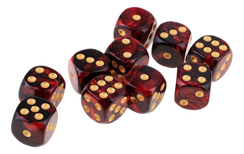 Fe Dados Seis Caras 16 Mm Rojo + Negro Rojo + Negro