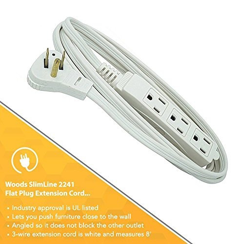 Slimline 2241 Cable De Extension De Enchufe Plano, 3 Hilos,