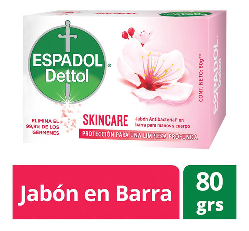 Espadol Dettol - Jabon Antibacterial Skincare 1 X 80 Gr