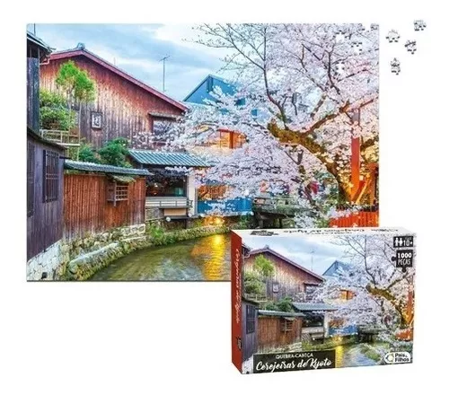 Jogo Quebra Cabeça Puzzle Cerejeiras De Kyoto 1000 Peças