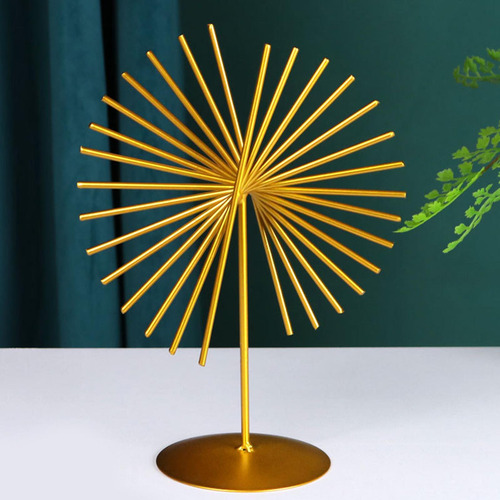 Estatuilla De Pie De Metal Abstracto Dorado Para La