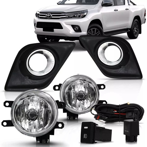 Imagem 1 de 4 de Kit Farol Milha Hilux 2016 2017 Botão Modelo Original