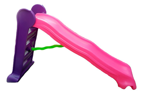 Escorregador Grande Rosa Com Lilás 4 Degraus