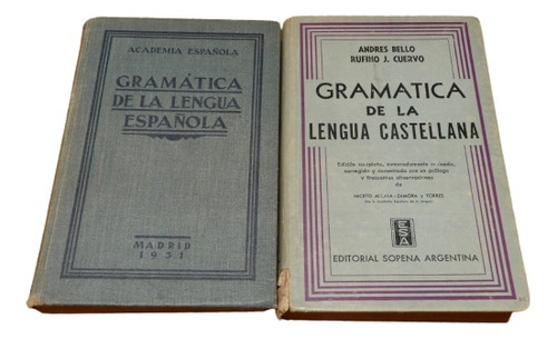 Lote De 3 Libros De Gramática De La Lengua Castellana. Bello