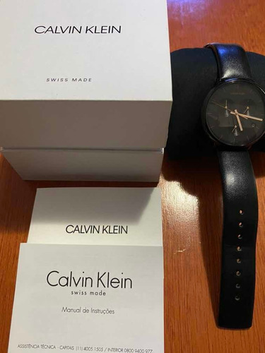 Relógio Calvin Klein Pulseira Em Couro