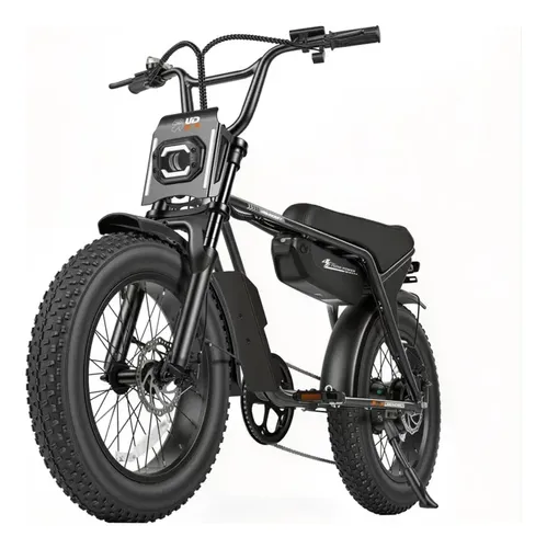 Bicicleta elétrica Z7 preta vista em ângulo frontal
