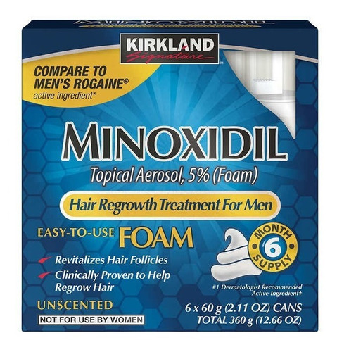 Imagen 1 de 6 de Minoxidil Kirkland 5% Espuma / Foam 6 Meses *ml*