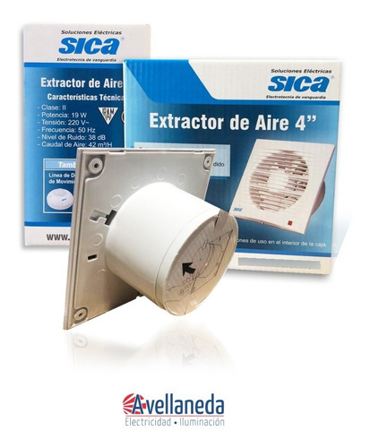 Imagen 3 de 10 de Extractor De Aire 4 Pulgadas 100mm 19w 220v Sica