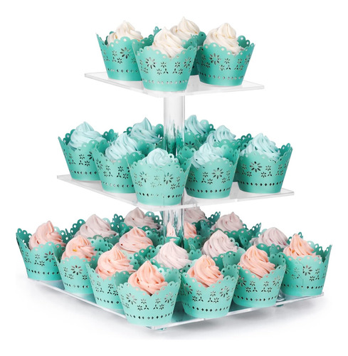 Soporte De Cupcakes De Acrílico Transparente Soporte De Exhi