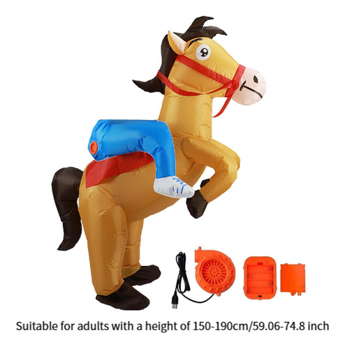 Disfraz Inflable Para Montar A Caballo, Accesorio Para
