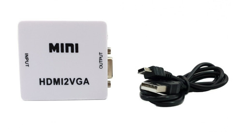 Imagen 7 de 7 de Convertidor Adaptador De Hdmi A Vga Tv Monitor Audio Aux