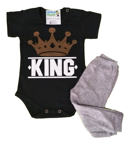 Conjunto Para Bebe King Rey Body Manga Corta Y Pantalón