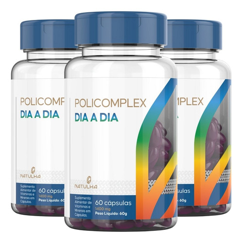 Kit 3x Policomplex Dia A Dia 1400mg 60 Cápsulas - Natulha