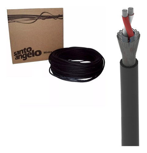 Cabo Em Rolo 100 Metros 3 Vias Ofhc Preto 0.30mm² 22awg