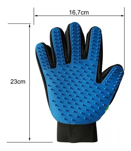 Guante Quita Pelo Cepillo Para Peinar Perros Gatos Silicona Color Negro