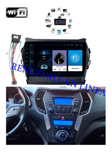 Radio Android Gps 9 Pulgadas Más Bisel Hyundai Santa Fe