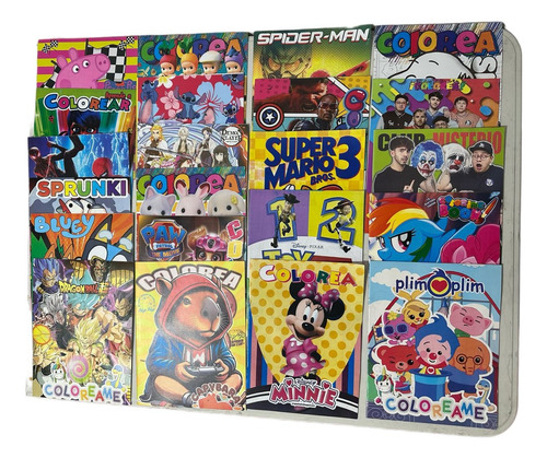 12 Libros Para Colorear E Iluminar Surtidos Con Crayones