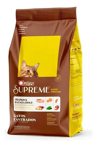 Ração Quatree Supreme Gatos Castrados Frango  3kg