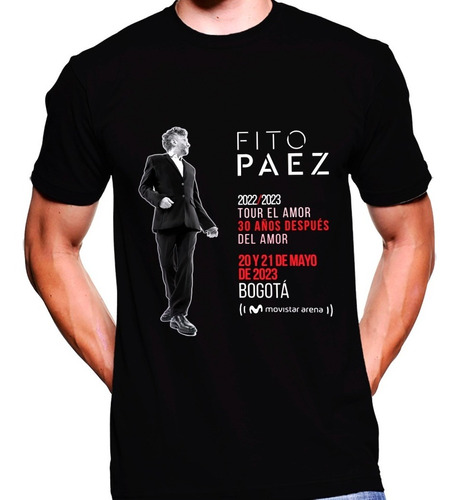 Camiseta Premium Rock Estampada Fito Paez Bogota 2023