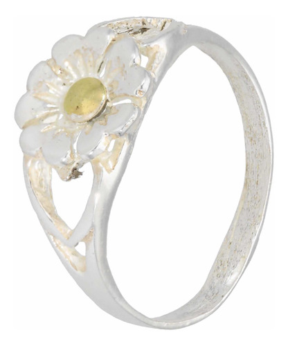 Anillo Flor En Plata Y Oro Joyería Piriz