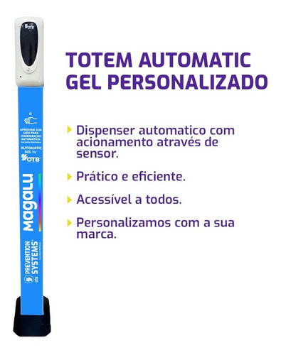 Imagem 4 de 10 de Totem Personalizado Para Álcool Em Gel Sem Colocar As Mãos